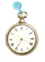 A Silver Pair Cased Rack Lever Pocket Watch, signed Thos Pinnington, Liverpool, No.138, single fusee