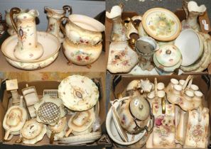 Crown Devon Blush Ivory; a large and impressive collection of various pieces, including jugs,