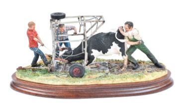 Border Fine Arts 'The Awkward Cow', model No. B0891 by Ray Ayres, limited edition 101/750, on wood