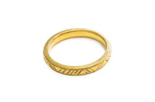 A 22 Carat Gold Band Ring, finger size M1/2 Gross weight 4.7 grams.