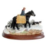 Border Fine Arts 'Carrying Burdens' (Pony, Rider and Border Collie), model No. B0892 by Hans