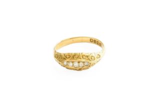 An 18 Carat Gold Diamond Five Stone Ring, the graduated old cut diamonds in yellow claw settings, in