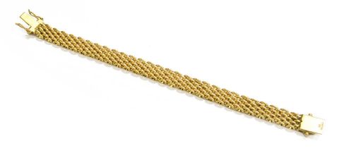 A 9 Carat Gold Brick Link Necklace and Bracelet, length 41cm and 18.5cm respectively Gross weight
