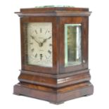 A Mahogany Mantel Timepiece, signed Harvey, London, circa 1850, five glass panel case, pad feet, one