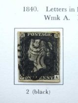 Stamp Collection of Great Britain in a Stanely Gibbons Album, incl. 1840 penny black with four