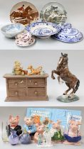 A Small Quantity of Decorative Ceramics and Glass, including a Beswick rearing horse, Wade Natwest