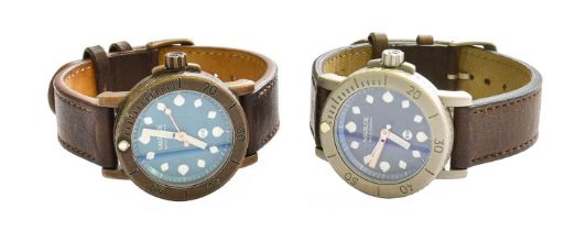 Two Marloe Watch Company Automatic Wristwatches No boxes and paperwork  Both watches are winding and