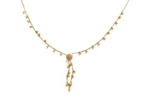 An 18 Carat Gold Bead Necklace, by Links of London, drop length 5.9cm, necklace length 60cm Gross