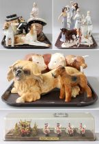20th Century Ceramics, including Lladro, Wedgwood, Beswick, terrier model stamped "Made in USSR",