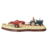 Border Fine Arts 'Hay Baling', model No. B0738 by Ray Ayres, limited edition 410/2002, on wood base,