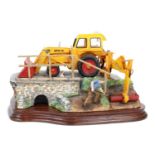 Border Fine Arts 'Clearing the Culvert' (JCB Loadall), model No. B1164 by Ray Ayres, limited edition