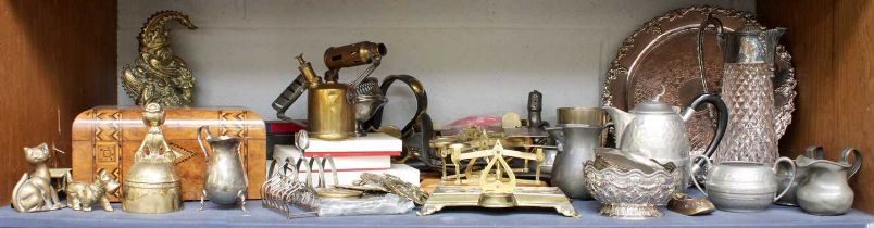 Silver to Include: a Small Bowl, cream jug,ring box and toast rack, together with Victorian and