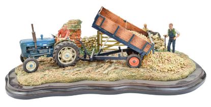 Country Artists 'Harvesting the Beet' by Keith Sherwin, limited edition 46/350, on wood base, with