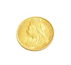 Victoria, Half Sovereign 1900; good very fine, possibly one time wiped