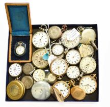 A Selection of Lady's Fob Watches, and Plated Pocket Watches, (Qty)