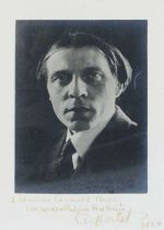 Alfred Cortot, signed portrait photograph, dated 1924, signed and inscribed to Reginald Rose, framed