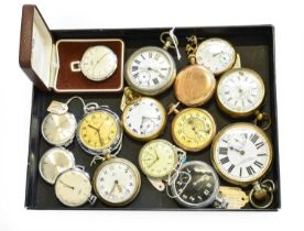 A Selection of Plated and Nickel Plated Pocket Watches, (Qty)
