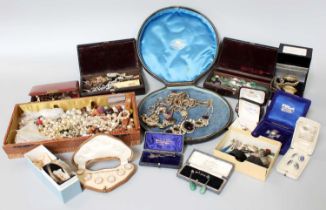 A Quantity of Costume Jewellery, including beaded necklaces; simulated pearls; a gilt mother-of-