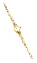 A Lady's 9 Carat Gold Rotary Wristwatch, bracelet clasp with a 9 carat gold hallmark Gross weight: