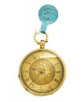 A Lady's 18 Carat Gold Fob Watch, retailed by J.W.Benson, circa 1900, case stamped 18k Dust cover is