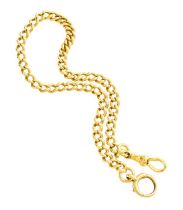 A Watch Chain, stamped '18', length 32cm Provenance: Dutton Manor, Lancashire Gross weight 34.3