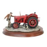 Border Fine Arts 'Kick Start' (David Brow Cropmaster Tractor, Farmer and Collie), model No. B0541 by