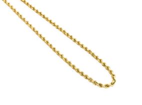 A Rope Twist Necklace, stamped '375', length 61.5cm Gross weight 14.3 grams.