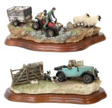 Border Fine Arts 'All in a Day's Work' (Farmer on ATV Herding Sheep), model No. B0953 by Kirsty