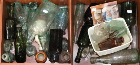 A Collection of 20th Century Glass Bottles, some named (Qty)
