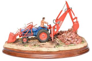 Border Fine Arts 'Brown Site Development' (Fordson Major with JCB Excavator), model No. B1003 by Ray