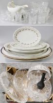 19th Century Sevres Dinnerwares with Napoleonic monogram, a cut glass jug and six tumbler set, and