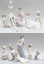 Lladro Figure, Angel Recital, and Ten Nao Figures, including Harelquin (11)