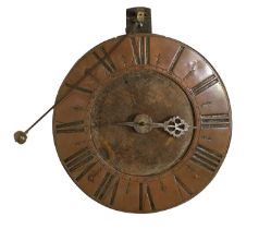 A Verge Single Handed Striking Timepiece, 18th century and later, movement with verge escapment