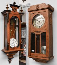 A Vienna Type Striking Wall Clock, circa 1900, together with an Art Deco Striking Wall Clock, and