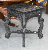 A Burmese Carved Table, 45cm by 59cm