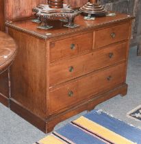 A Crossbanded Mahogany Three Height Straight Front Chest of Drawers, 108cm by 54cm by 85cm