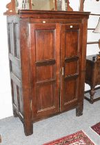 An 18th century Two Door Cupboard, 106cm by 60cm by 169cm Purchased from Pateley Bridge Antiques,