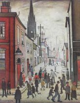 After Laurence Stephen Lowry RBA, RA (1887-1976) "An Organ Grinder" Number 551/850, a colour