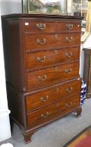 A George III Mahogany Chest on Chest, 103cm by 55cm by 155cm