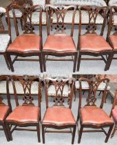 A Set of Six 19th Century Mahogany Chairs, with drop in leather seats Frames in very good condition,