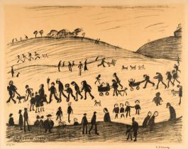 Laurence Stephen Lowry RBA, RA (1887-1976) "A Hillside" (1967) Signed and numbered 22/75,