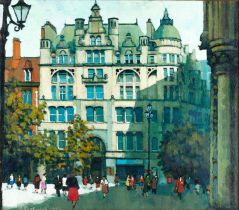 Roger Eastwood (1942-2013) Manchester Town Hall Signed and dated 1994, oil on canvas board, 43cm