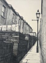 Stuart Walton (b.1933) "Back Westgrove Street, Bradford" Signed and dated (19)72, pencil, 39cm by