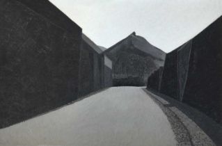 Maurice A Wade (1917-1991) "Road Through Sneyd" Oil on board, 90cm by 136cm Exhibited: The Potteries