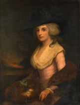 Follower of Sir Thomas Gainsborough RA, FRSA (1727-1788) Portrait of a lady, three-quarter length