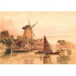 Peter de Wint OWS (1784-1849) "On the Yare" Watercolour, 26.5cm by 38cm Provenance: Dutton Manor,