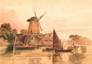 Peter de Wint OWS (1784-1849) "On the Yare" Watercolour, 26.5cm by 38cm Provenance: Dutton Manor,