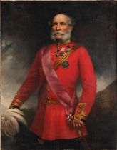 Attributed Richard Buckner (1812-1883) Portrait of General Sir Patrick Grant of Tullochgorm, three-