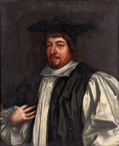 Follower of Gerard van Soest (1600-1681) Portrait of Bishop Juxton, head and shoulders (by repute)