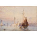 George Weatherill (1810-1890) "Whitby Harbour" Signed, watercolour, together with a further work